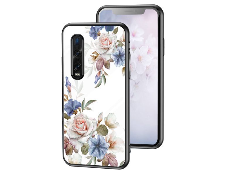 Slim Tempered Glass Case Cover for OPPO Find X2 Pro Flower Carousel 1