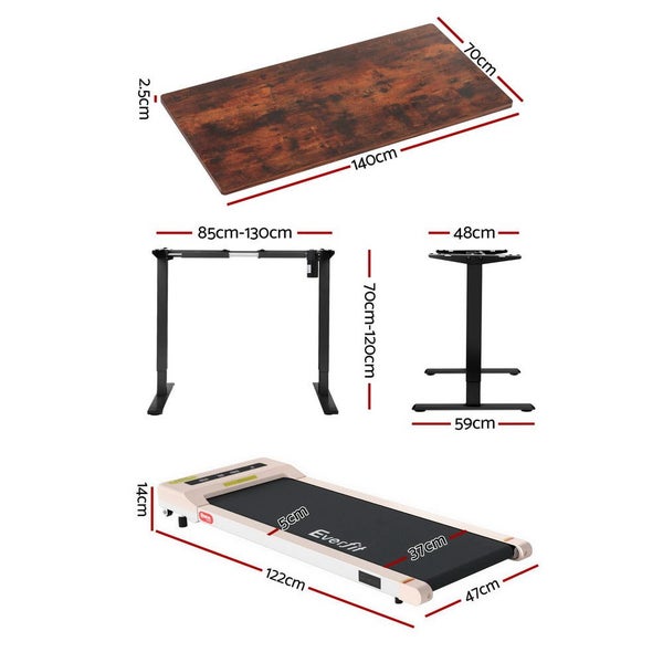 140 Cm Automatic Standing Desk With 360Mm Electric Walking Pad Treadmill Carousel 2