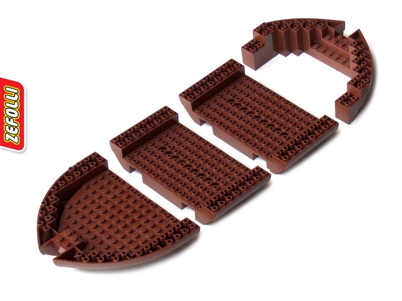 Ship Hull Pieces - Lego Pirates - Reddish Brown - U Carousel 1