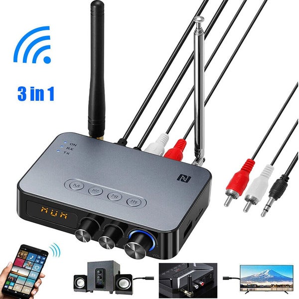 Bluetooth Transmitter Receiver Stereo Audio Adapter For TV Home Car Long Range Carousel 1