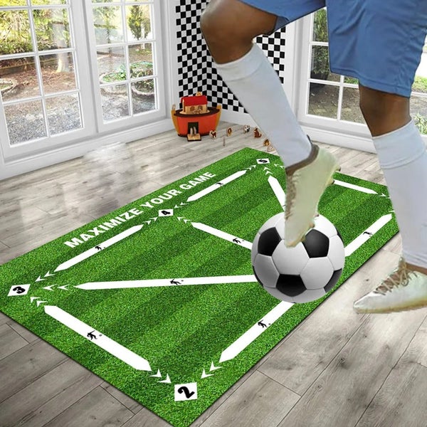 Football Training Mat Soccer Training Equipment Non Slip Foldable Carousel 2