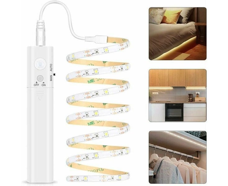 1M LED Strip Light with Motion Sensor, Self-Adhesive, IP65 Waterproof, Carousel 1