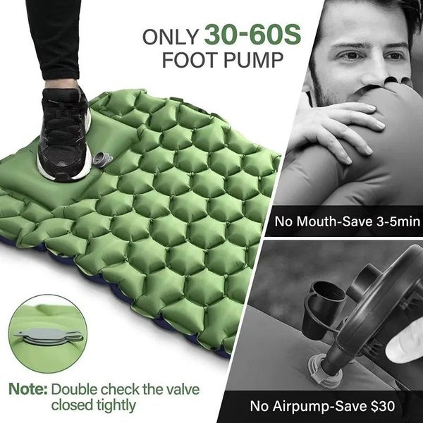 Camping Sleeping Pad With Built-in Foot Pump, Pillow, Lightweight & Portable Carousel 2