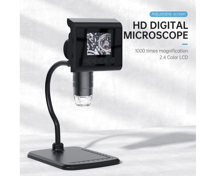 2.4'' LCD Digital Microscope, 1080P 1000X Magnification Zoom Microscope Carousel 2