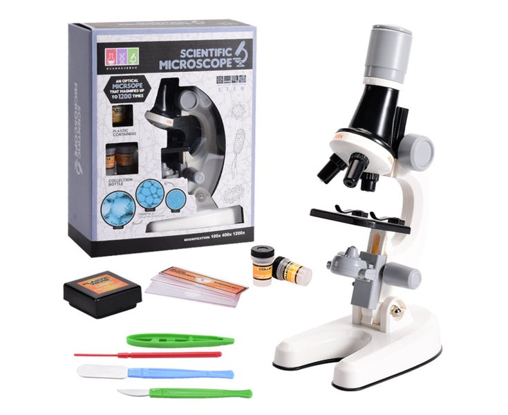 Microscope Science Kit 100X/400X/1200X Magnification Scientific Micros Carousel 1