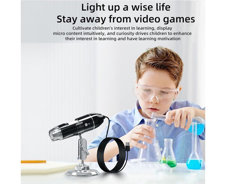 300000 Pixels 1600X USB Connection Portable Digital Microscope Photo V Carousel 6
