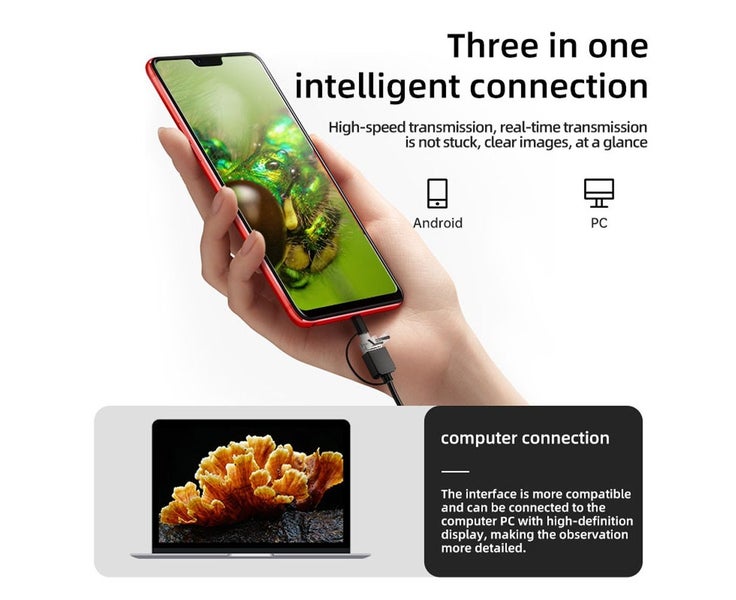 3 In 1 Interfaces Microscope 1080P 300000 Pixels 1600X Portable Digita Carousel 6