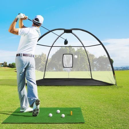 3.5m Golf Practice Net with Driving Mat Training Aid Target Hitting Carousel 8