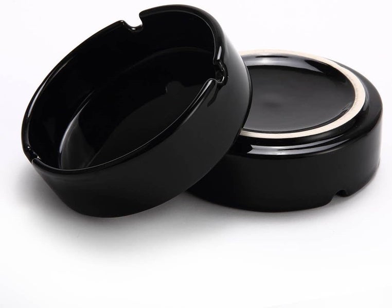 Glossy Black Ceramic Cigarette Ashtray for Men and Women Outdoors Ind Carousel 2
