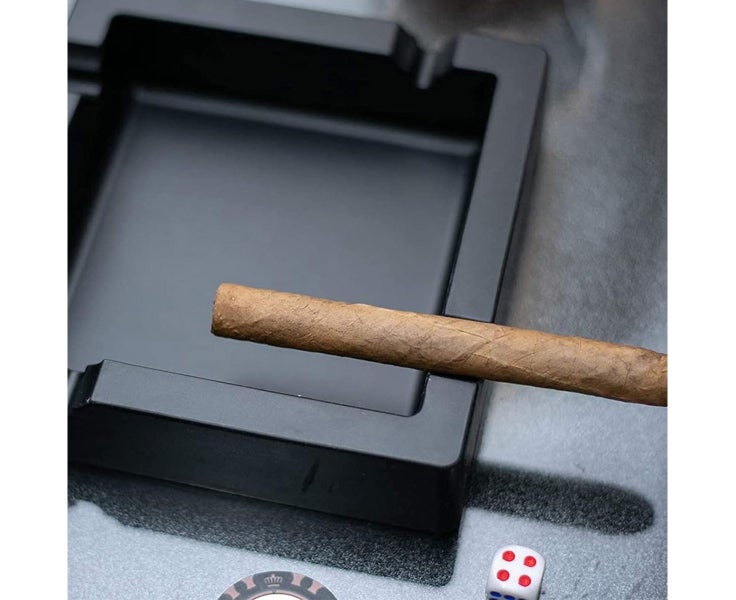 Large Black Dual-Use Cigar/Cigarette Ashtray - Silicone Windproof Pa Carousel 6