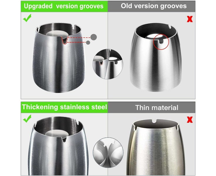 Stainless Steel Ashtray with Lid Windproof Outdoor Ashtrays Cigarett Carousel 5