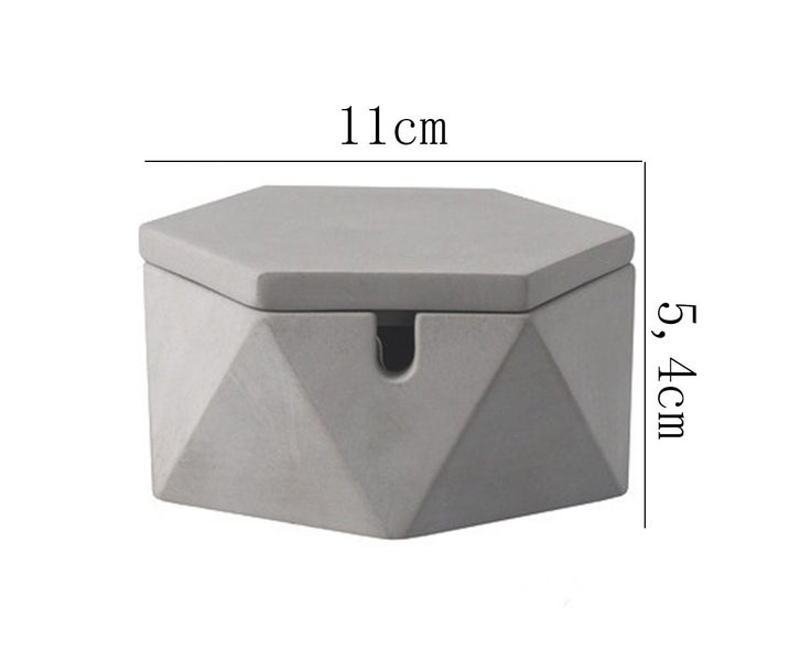 Concrete Ashtray with Lid Geometric Ashtray for Outdoors with Stain Carousel 2