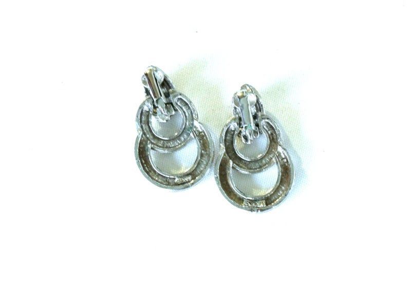 Large loopy Dangles quality designer vintage 90s Clip Earrings Barcs Carousel 2