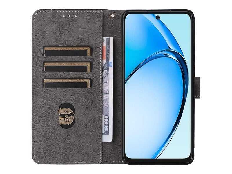 PU Leather Wallet Case Cover for OPPO A60 4G with Wrist Strap Purple Carousel 2