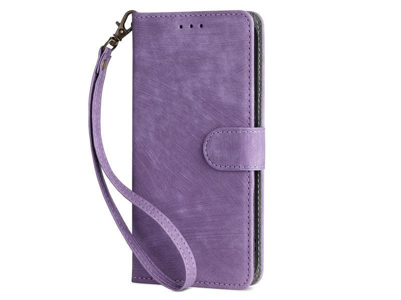 PU Leather Wallet Case Cover for OPPO A60 4G with Wrist Strap Purple Carousel 4