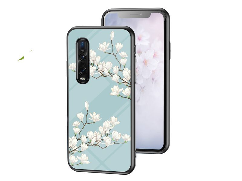 Slim Tempered Glass Case Cover for OPPO Find X2 Pro Flower Carousel 1