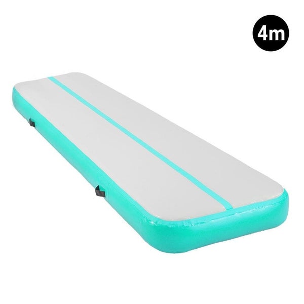 4m x 1m Air Track Inflatable Gymnastics Tumbling Mat - Green Carousel 1