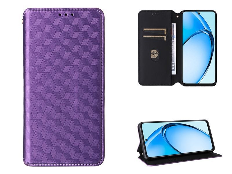 Slim PU Leather Stand Wallet Case Cover for OPPO A60 4G Purple Carousel 1