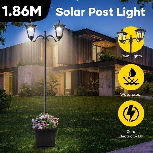 Solar LED Outdoor Post Light Carousel 1