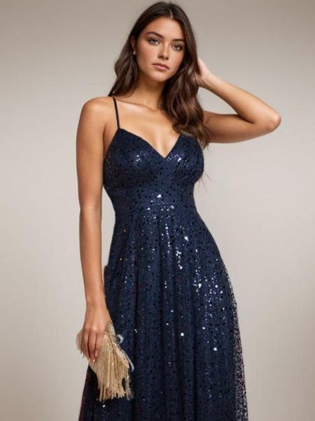 Livia sparking gown with cross back straps in navy s18-20 Express NZ wide63617617553538111