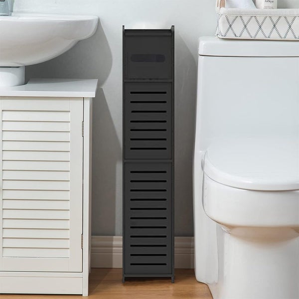Bathroom Storage Cabinet Toilet Storage Cabinet for Small Space Black Carousel 2
