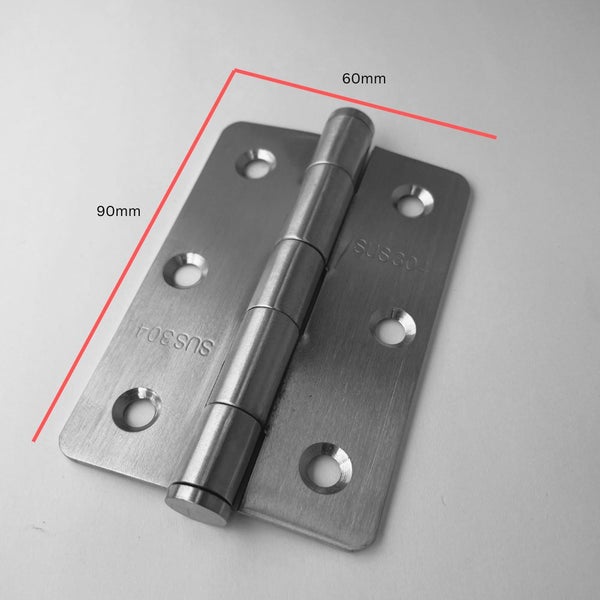 Hinge 90x60x2.0 Stainless 304 LP R1/4 with screws. Carousel 1