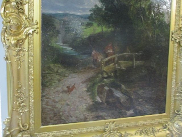 18/19TH CENT GILT FRAMED OIL PAINTING. ENGLISH SCHOOL.MANNER OF CONSTABLE. Carousel 2