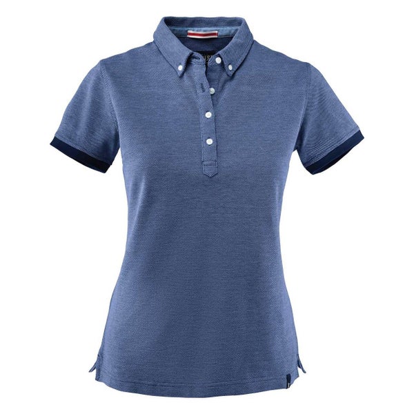 LARKFORD | Ladies Melange Modern Fit Pique Polo Shirt Carousel 4