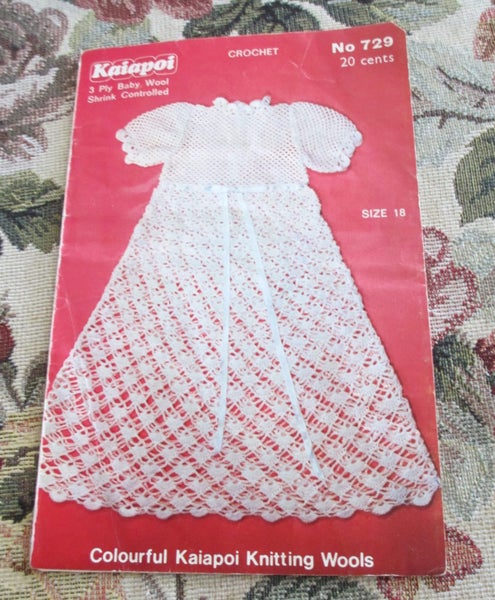 Kaiapoi 3 ply Crochet Baby Christening Robe Carousel 1