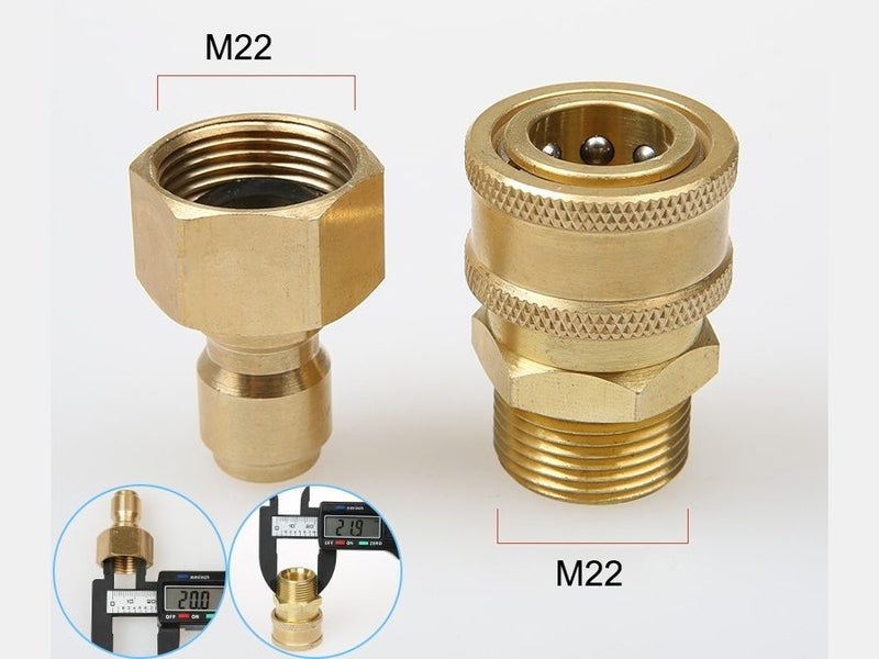 Pressure Hose Fitting Adapter Kit M22 to 3/8 QC Quick Connector Carousel 2