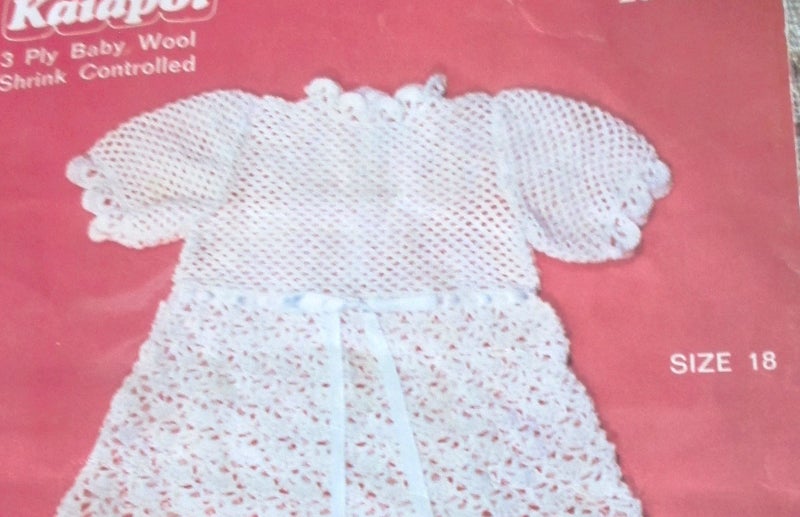 Kaiapoi 3 ply Crochet Baby Christening Robe Carousel 2
