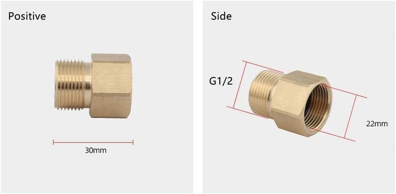 Pressure Hose Adapter G1/2 Male to M22(14/15) Female Carousel 2