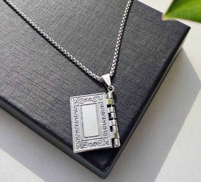 Holy Bible Silver Steel Pendant Necklace NAL5ZS-262933731635201112