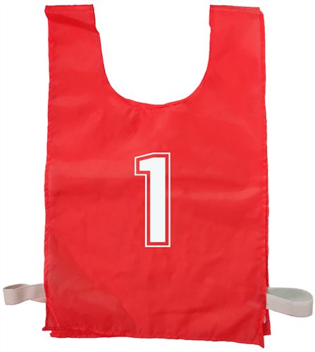 SILVER FERN NUMBERED (1-10) BIB SET RED LARGE Carousel 1