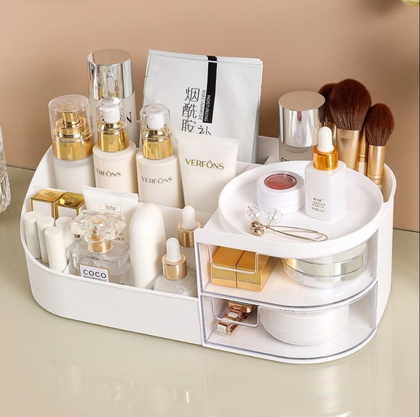 Vanity Makeup Organizer - Drawer-Style Cosmetic Storage Box #DE201 Carousel 1