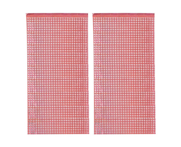 2Pcs Square Foil Fringe Backdrop Curtain Backdrop for Birthday Weddin Carousel 1