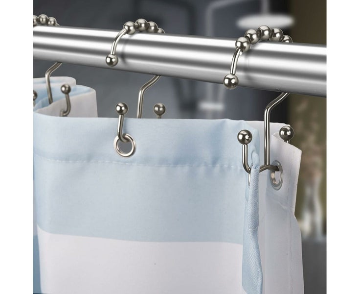 6pcs Shower Curtain Hooks Rings, Rust-Resistant Metal Double Glide Shower H Carousel 2