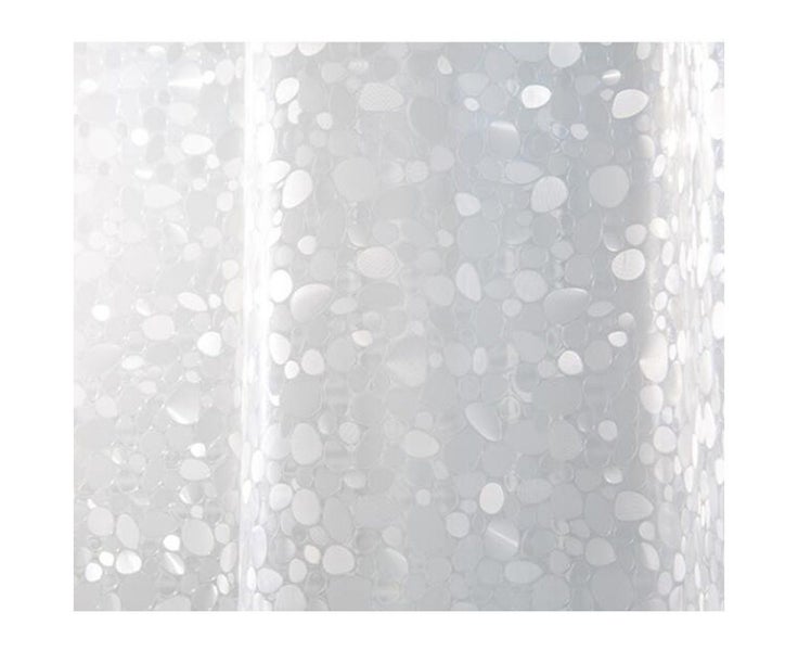 WELTRXE Shower Curtain - Anti-Mould, Weighted Magnet Bottom, 3D Stone Carousel 2