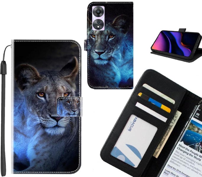 Oppo A58 case leather wallet case printed ID Carousel 1