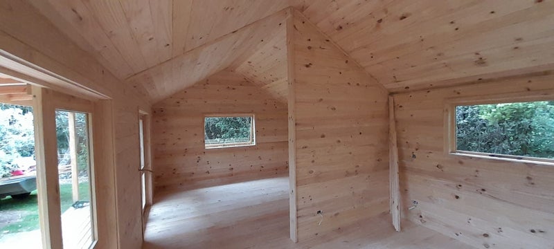 3.6m x 7.0m Kitset Cabin. NZ made. Cedar Cladding. Insulation. Timber Interior64275339580417112
