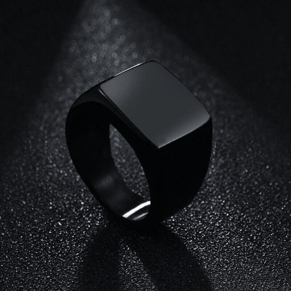 Stainless Steel Ring Wide Band Couple Rings Simple Finger Ring Square Ring Gift Carousel 9