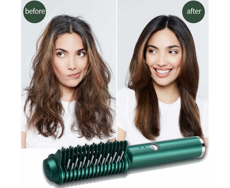 Hair Straightener Brush,Hair Straightening Curling Brush,USB Rechargeable Hai Carousel 2