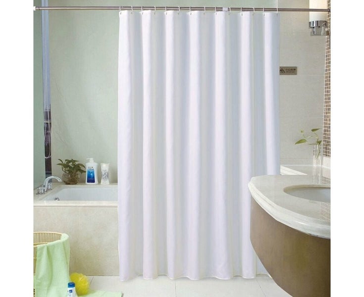 Shower curtain 120 x 180 cm, shower curtain made of white fabric, wate Carousel 1