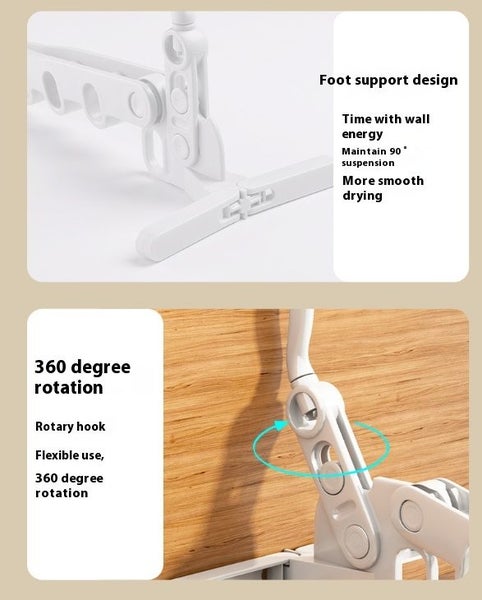 White Foldable Drying Racks Multifunctional Wall-Mounted for Indoor Use #DE312 Carousel 10