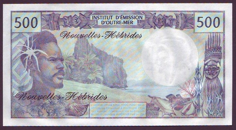 NEW HEBRIDES 1979 banknote, 500 Francs UNC Carousel 2