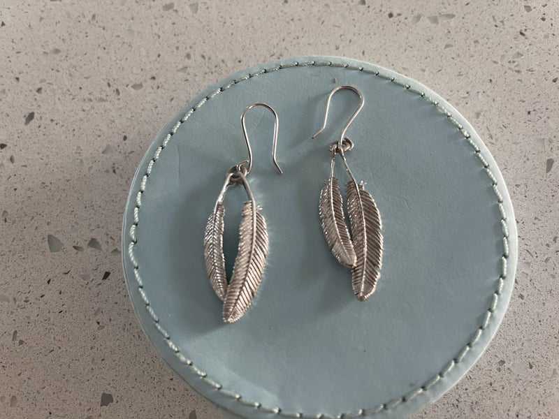Boh Runga Feather Earrings. Sterling Silver Carousel 2