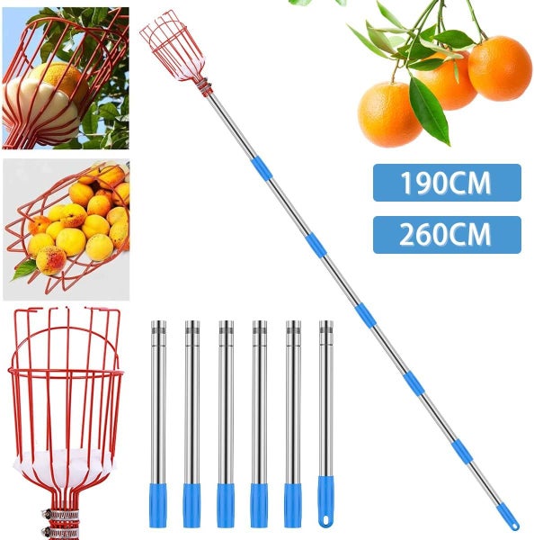 Fruit Picker Stick with Telescoping Pole Stainless Steel Fruit Picker Basket F Carousel 7