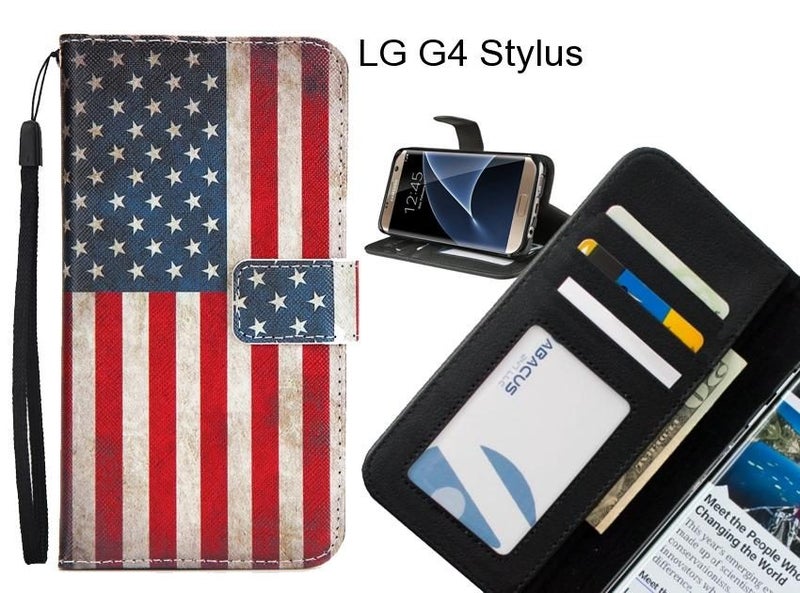 LG G4 Stylus case 3 card leather wallet case printed ID Carousel 1
