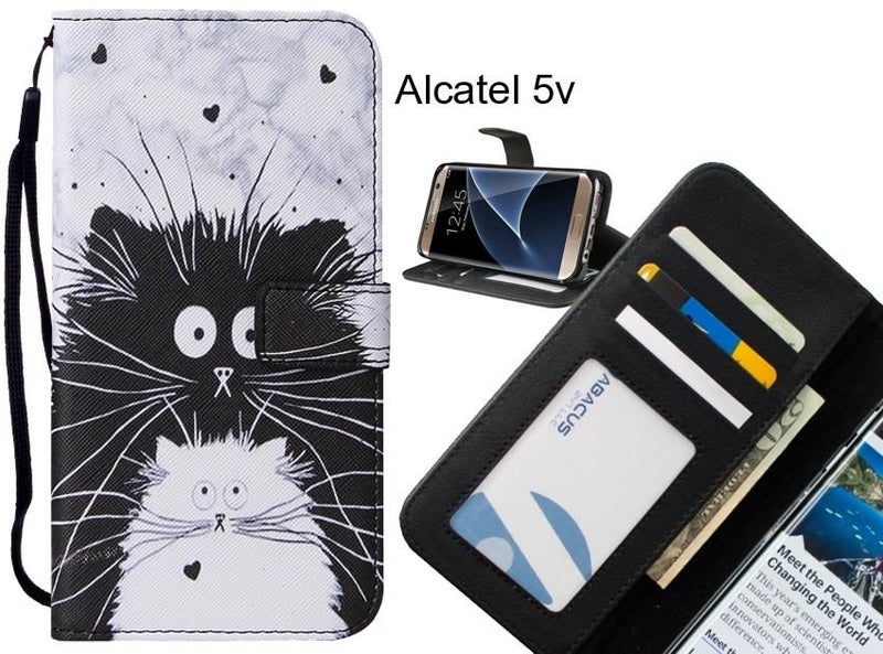 Alcatel 5v case leather wallet case printed ID Carousel 1