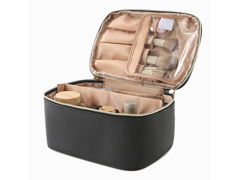 Makeup Bag Cosmetic Bag Large Capacity Travel Makeup Case Organizer Black Carousel 2